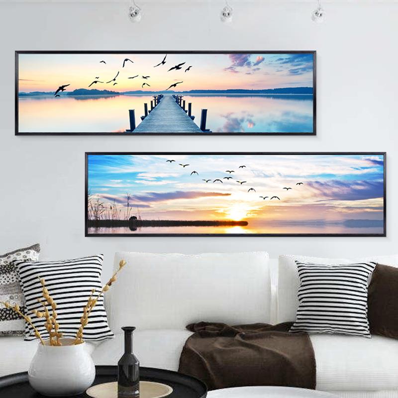 现代简约客厅装饰画风景大海壁画横幅挂画酒店宾馆民宿卧室床头画
