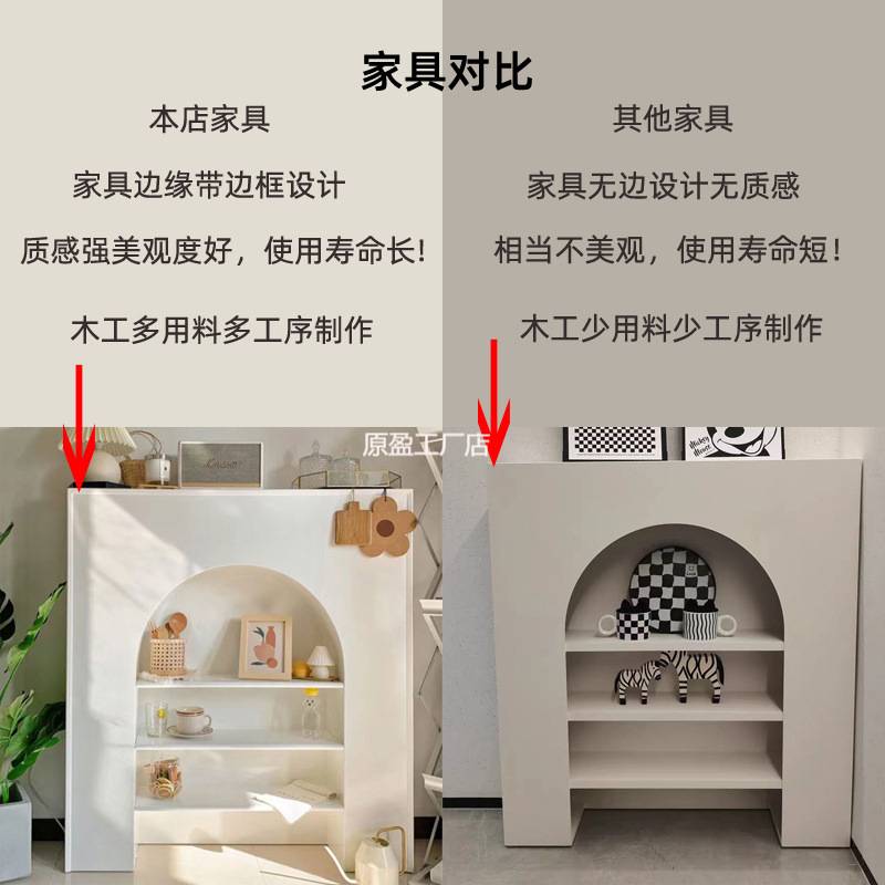 半叶草法式壁炉装饰柜直播间拍照柜子客厅奶油风白色墙边假玄锦标