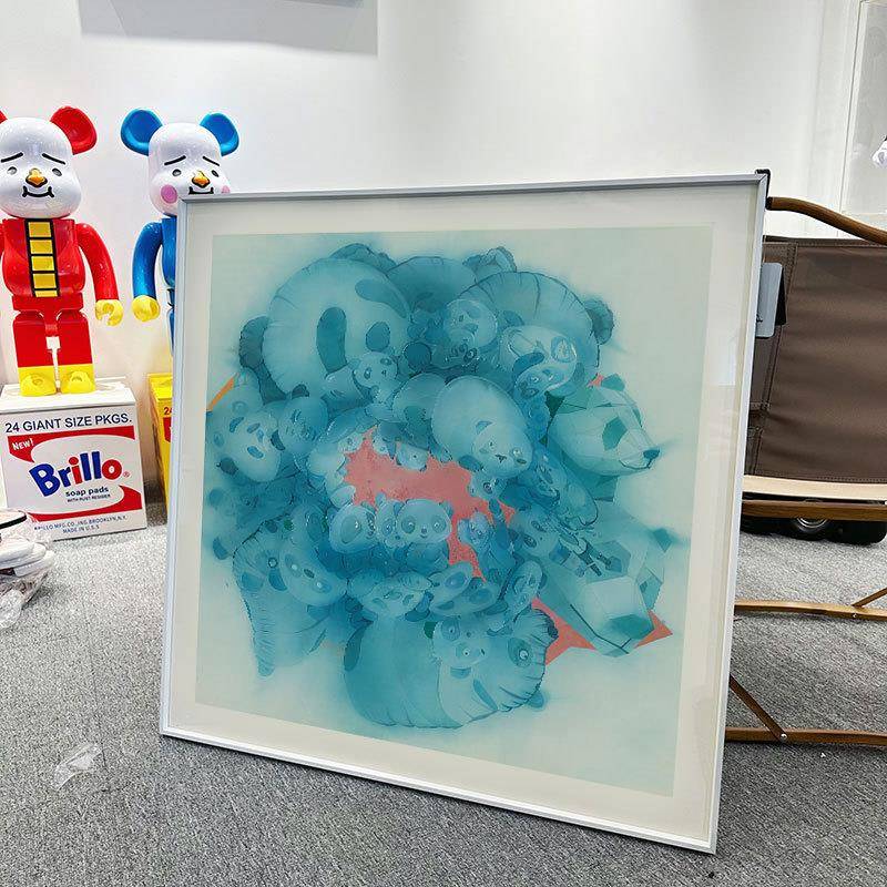 游雯迪潮流版画客厅餐厅玄关装饰画现代简约新中式挂画熊猫儿童房图片