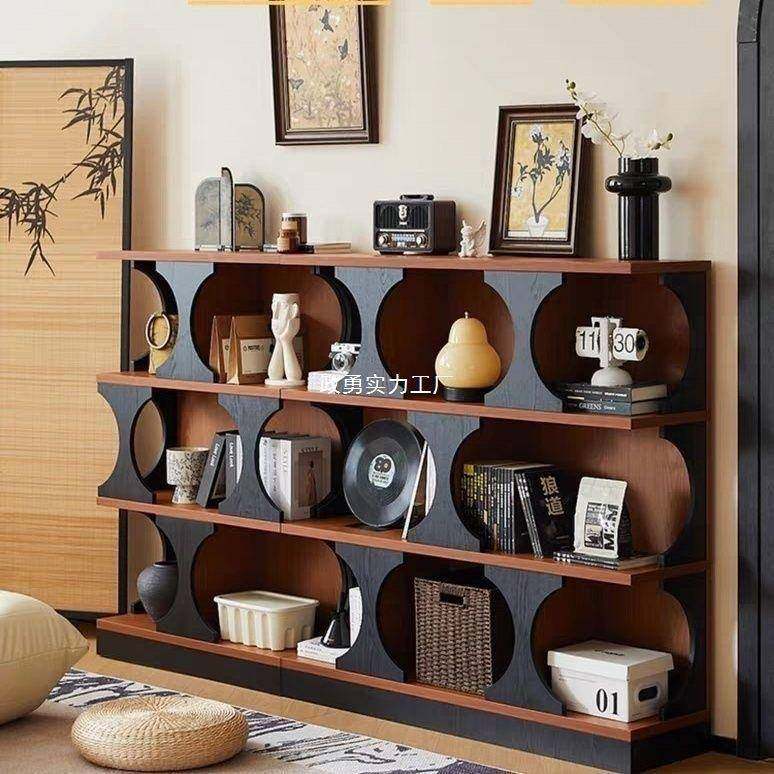 复古风边柜组合高颜值落地置物架客厅玄关多格展示柜异形书架家用,影音电器,DIY配件,淘宝优惠券,粉丝福利购,淘宝优惠卷