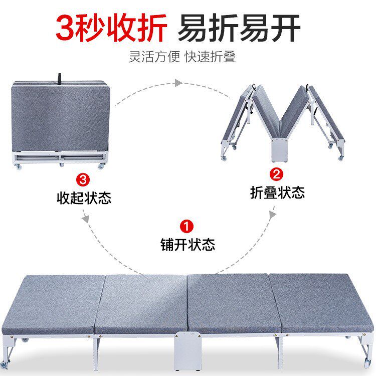 四折床折叠床单人床海绵床办公室成人简易床便携午睡午休床家用