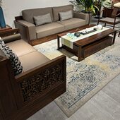 新中式 实木皮艺沙发组合简约现代高端酒店别墅客厅大小户型家具