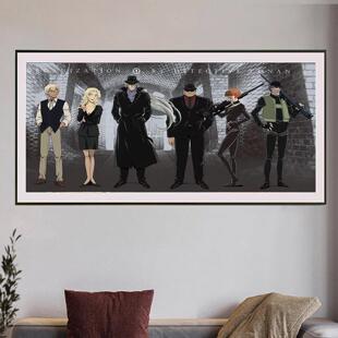 暗色时刻拼图相框1000片84×38cm实木相框拼图裱框金属窄边装裱