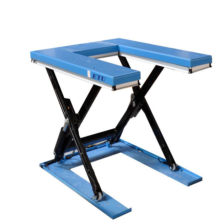 易梯优厂家直销U型电动升降平台固定式单剪刀叉型液压升降机