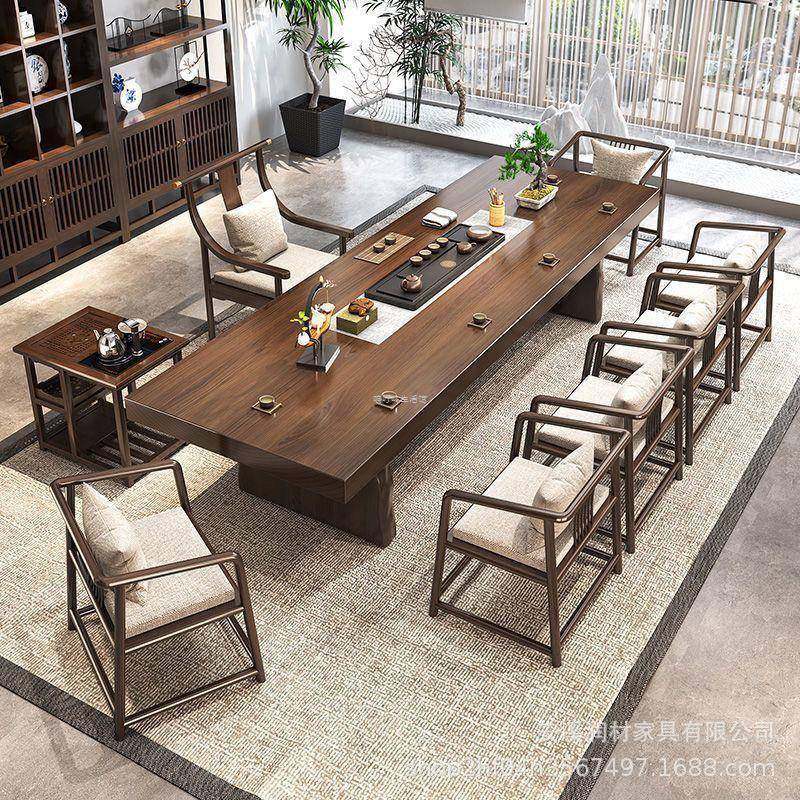 实木大板茶桌禅意办公室原木茶台简约现代家用泡茶桌椅组合,商业/办公家具,茶台/茶桌,淘宝优惠券,粉丝福利购,淘宝优惠卷