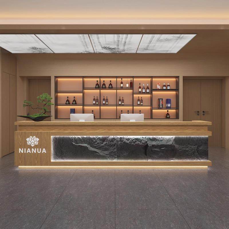 新中式酒店收银台茶楼足浴采耳店吧台复古民宿饭店前台公司接待台,商业/办公家具,收银台,淘宝优惠券,粉丝福利购,淘宝优惠卷