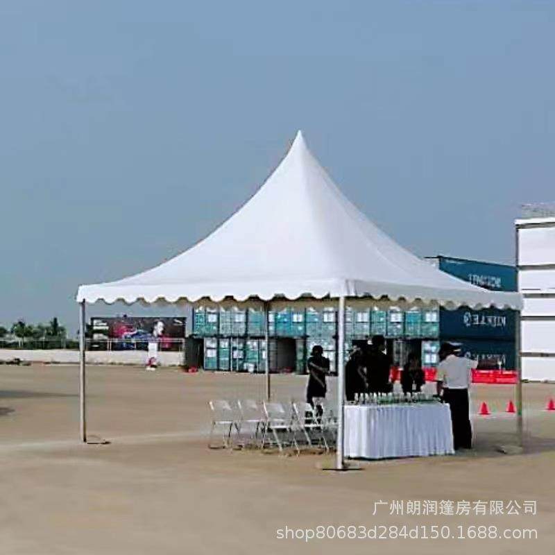 广州篷房Pvc材质宝塔帐篷篷房5x56x6尖顶临时户外摆摊帐篷