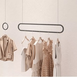 服装 店挂衣服架简约K吊环婚纱展示架顶悬挂架 店钢丝绳吊架童女装