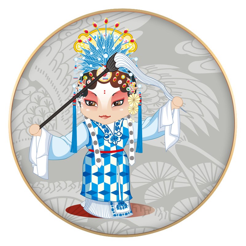 京剧脸谱装饰画圆形火锅店客厅餐厅挂画I中式戏曲玄关国潮人物壁图片