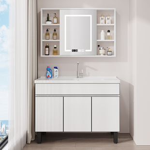 多层实木阳台洗衣槽洗衣柜台池盆洗衣池带搓板一体洗衣柜伴侣组合