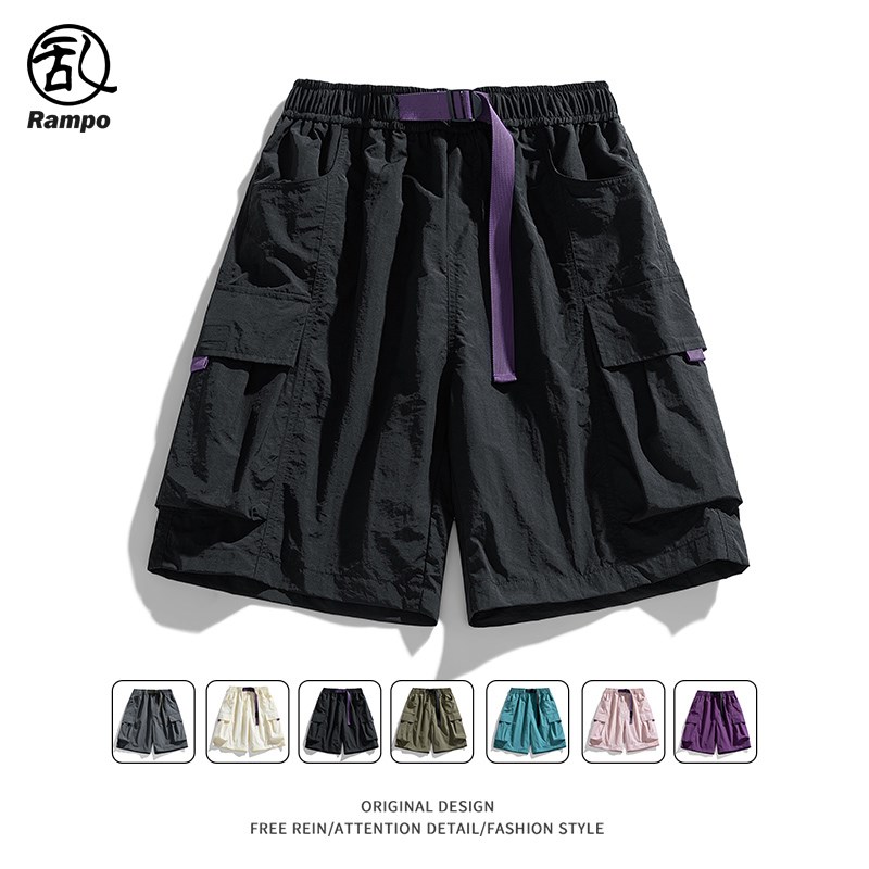 冰丝短裤子男款夏季多口袋机能风休闲运动裤薄款速干青少年五分裤