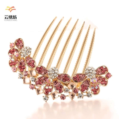 头花发叉发e饰品盘头发夹子发插梳盘发大人发簪成人发卡饰韩国梳