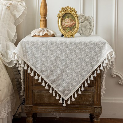 法式复古床头柜沙发盖巾盖布圆桌桌布布艺餐桌高级感X圆形茶几台