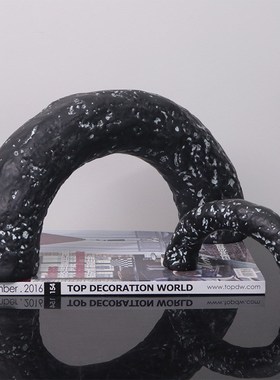 极简现代树脂艺术拱形摆件样板房间客厅售楼处软装饰品电视柜摆件