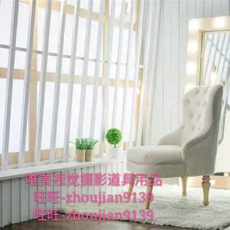 儿童实景摄影棚婚纱实景影楼装修韩式无闪棚店面设计制作w-3379