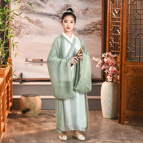 战国袍女童魏晋风2025新款中国风儿童演出服古装交领大袖衫超仙