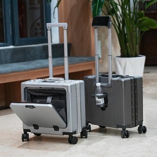 18寸前开口盖登机行李箱能带上飞机免托运小型轻便横版密码多功能