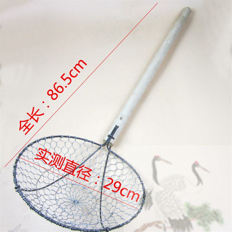 漏勺大号 炒栗子笊篱大眼木手柄铁丝手工编制捞篱食堂.筛板栗包邮