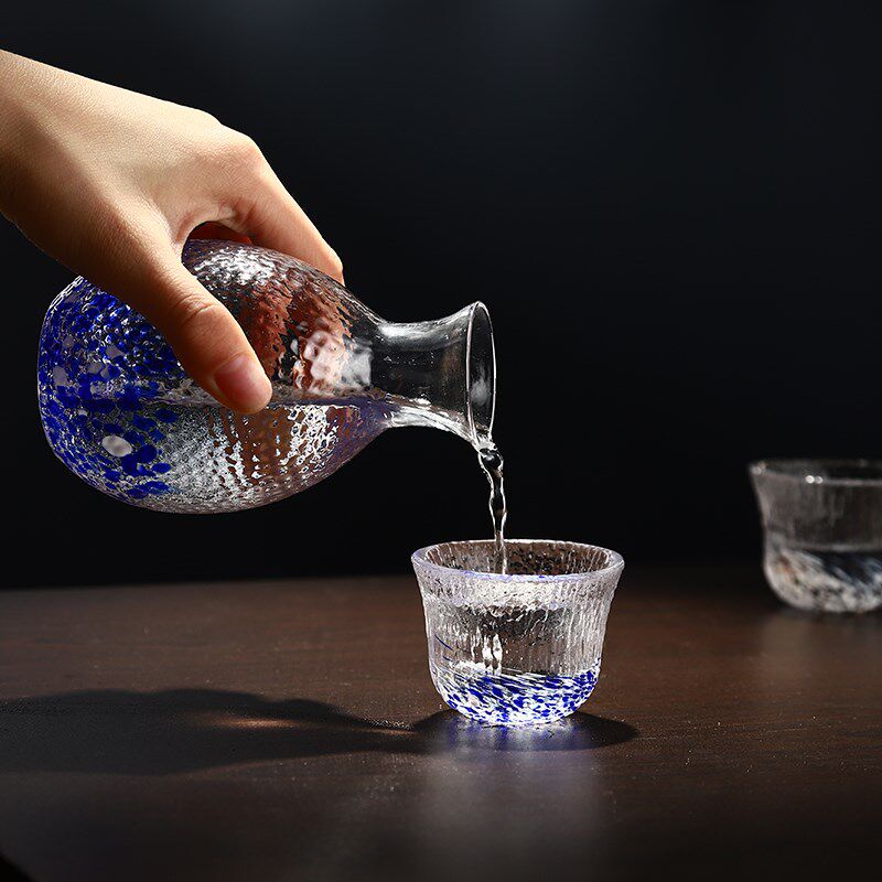 玻璃清酒杯日式套装米酒杯江户切子日本清酒壶套装黄酒温酒器烫酒