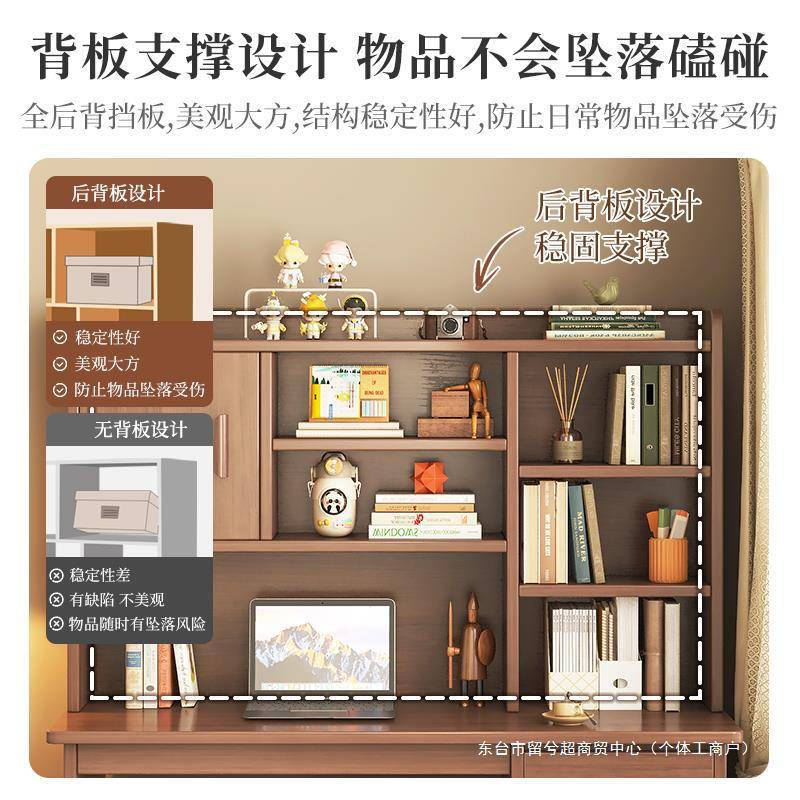 实木学习桌书桌书架一体桌子学生家用书柜初中作业桌写字台电脑桌