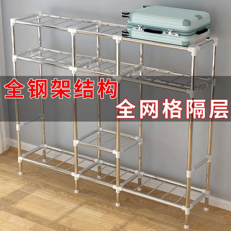 简易衣柜钢管布加加固卧室组装家用衣橱出租房挂衣收纳架子