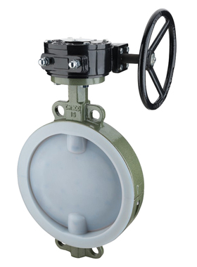 D371F46-16C 全衬四氟涡轮对夹蝶阀DN50 65 80 100 125