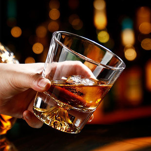 日式威士忌酒杯洋酒杯玻璃杯冰山富士山雪山杯水晶杯子果汁杯茶杯