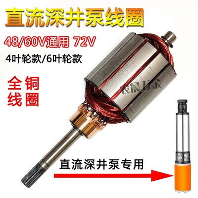 直流深井泵线圈电机转子48V60V72V1寸2寸900瓦1100瓦电动车潜水泵