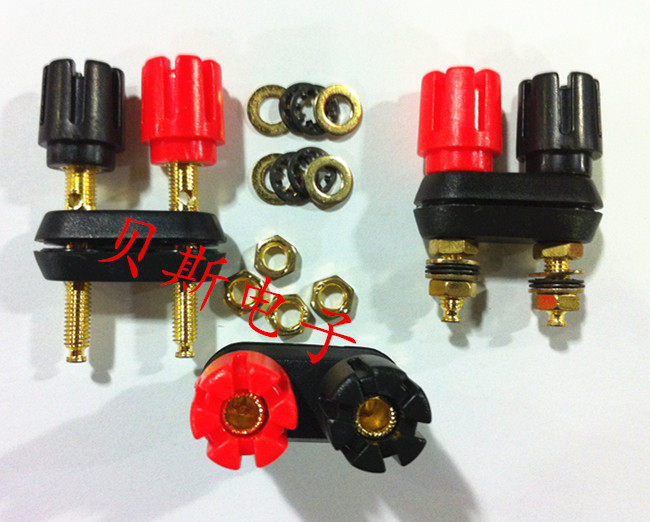 音响双位接线柱镀金功放输出接线柱 马支双排接线柱