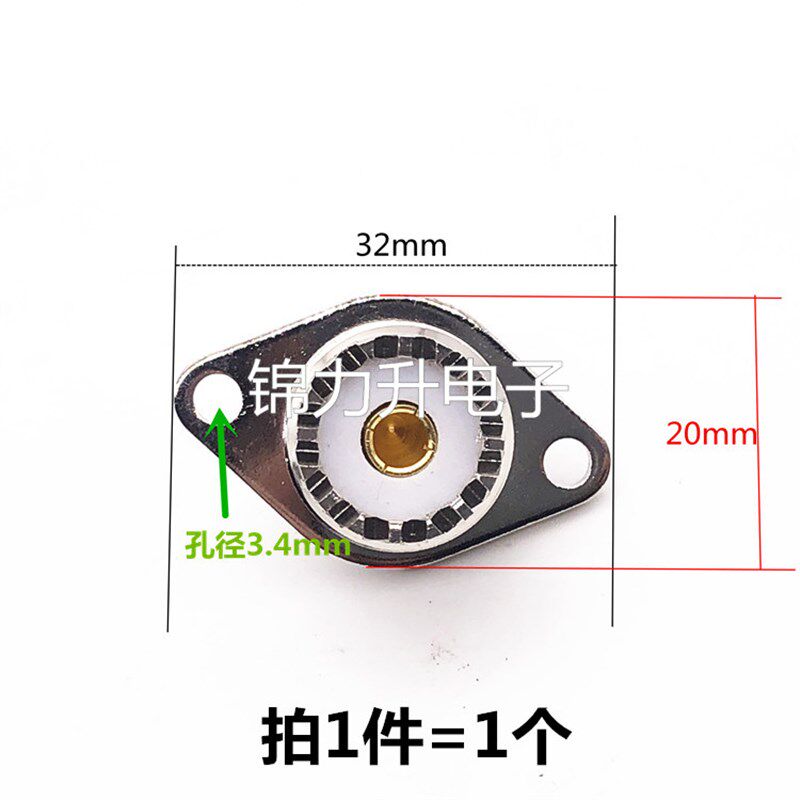 UHF-KF菱形SL16-KF母头2孔射频同轴连接器M母座法兰固定手台车载