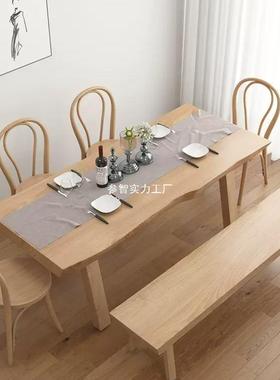 CGT餐桌用小户型饭简桌服装实木原木展泡示茶桌日式桌约桌家椅组