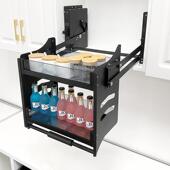 厨房柜柜升降拉篮上调柜壁柜顶柜缓冲下橱拉式 味篮827加深升吊降