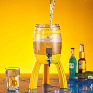 充电发光塑啤料橡木桶63482547 商用酒炮烤酒烧啤酒扎壶吧酒桶果