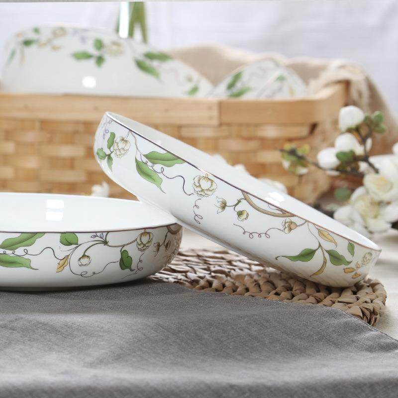 加深菜盘套装陶瓷ZNF汤创盘饭意盘家餐用盘子焗饭窝盘圆形碟子具