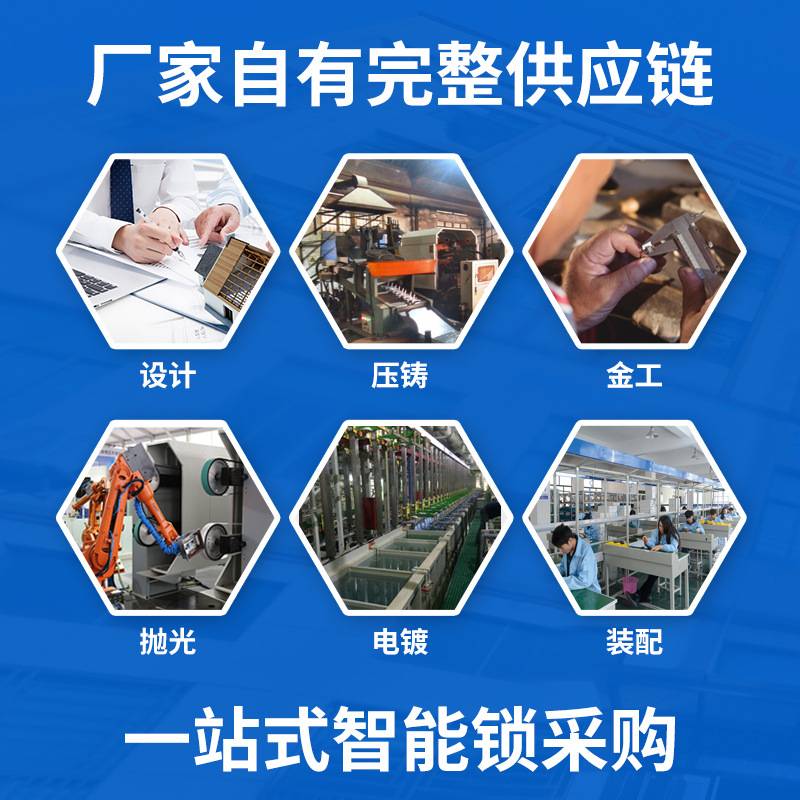 宏狮指纹锁 人脸识别全自动滑盖指纹密码锁防盗门锁指纹锁 家用