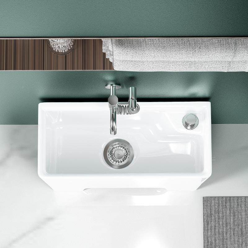 20布长cm370拖把池l窄小号陶瓷拖池家用阳台洗墩布池高脚迷你扁拖