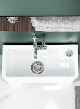 20布长cm370拖把池l窄小号陶瓷拖池家用阳台洗墩布池高脚迷你扁拖