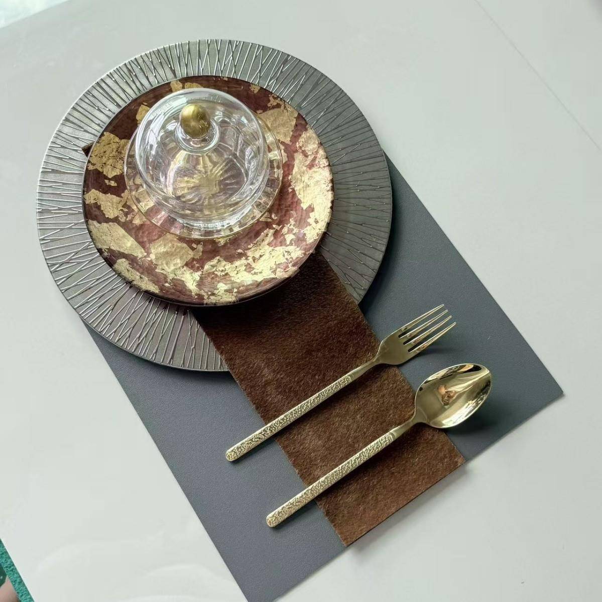 Z1204现代简约样房间西式餐具餐装家板套具展厅餐桌盘摆台摆件餐