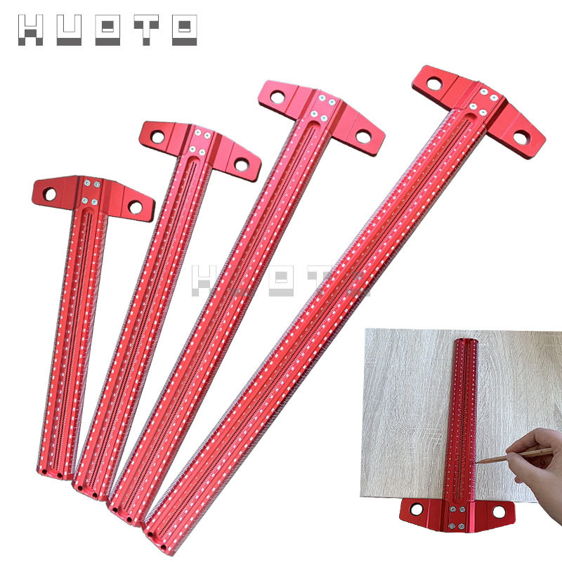HUOTO木工画线尺T型 洞洞尺 90°直角尺画线尺 木工量具定位尺