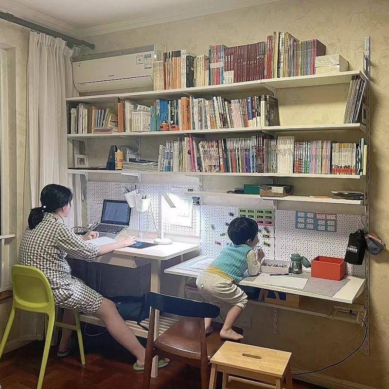 墙面巧纳开式墙上书桌书架置物架市超货XD#70818架商用储藏收室八