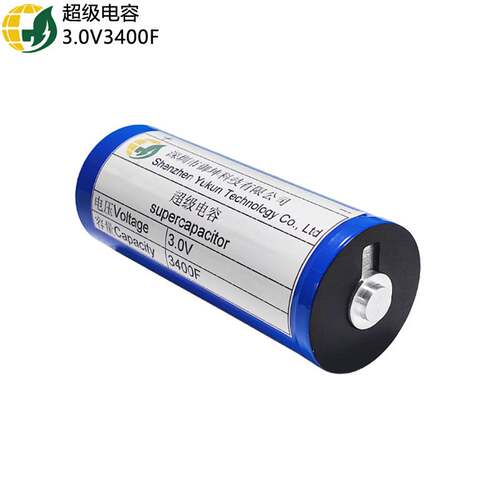 超级电容厂家3.0V3400F法拉电容器 体积60*138mm用于汽车后备电源