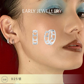 镂空爱心耳圈两色可选｜925银镀18K金铂金｜9mm防过敏简约耳环