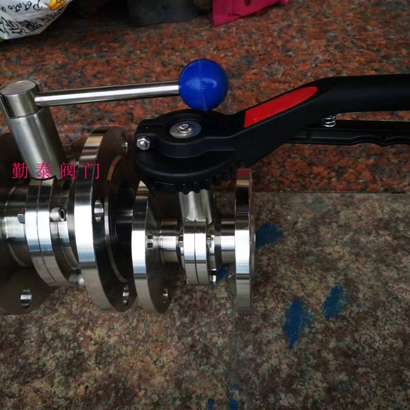 D41X-10P/不锈钢卫生级手动法兰式蝶阀/鸭嘴式硅胶软密封法兰蝶阀