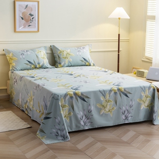 纯棉床单单件单人1.5米1.8m床一米五/八10J0全棉大被单245x270cm