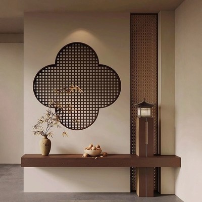 仿古窗花镂空中式外墙面装饰遮丑挂件洞口封堵塑料吊顶pvc花格