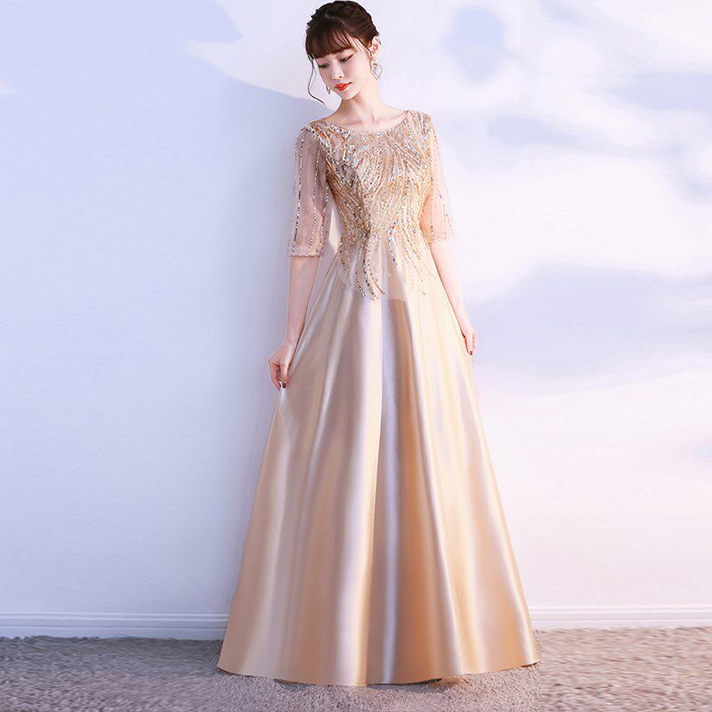 合唱团演出服女连衣裙学生比赛朗诵表演服装成人礼礼服气质长裙夏