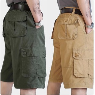 男士 加厚迷彩中裤 休闲三分工装 大尺寸多瓣口袋裤 短裤 夏季