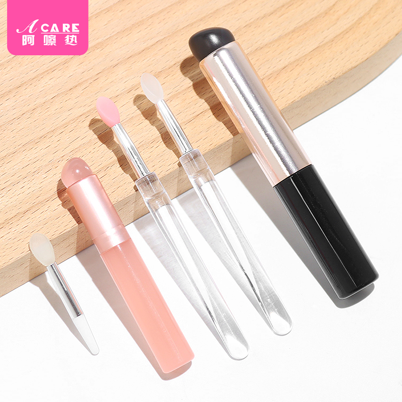 唇刷A1pq801-易上手硅胶刷化妆刷亮片眼影刷子带盖挖取便携旅行