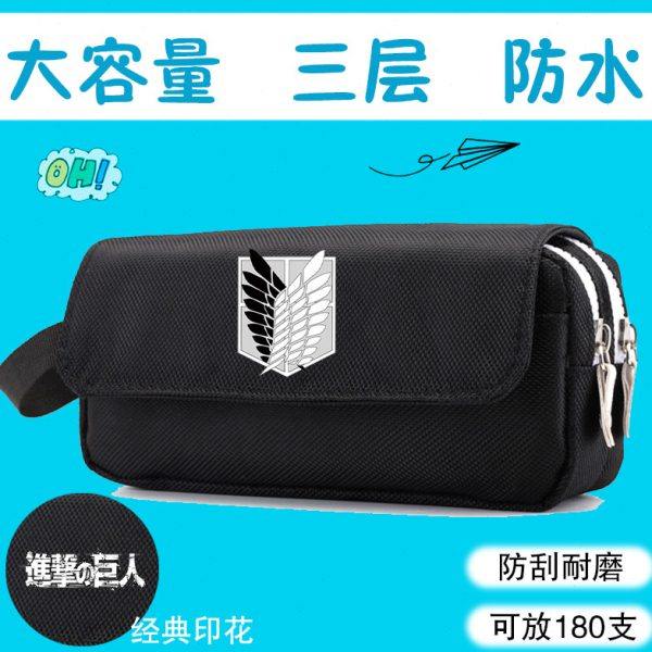进击的巨人学生新款笔袋周边大容量文具盒男初中高中帆布铅笔袋,文具电教/文化用品/商务用品,笔袋,淘宝优惠券,粉丝福利购,淘宝优惠卷