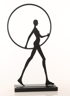 金属创意人摆件玄关样p板间酒店会所铁艺摆设装饰品工艺品新中式